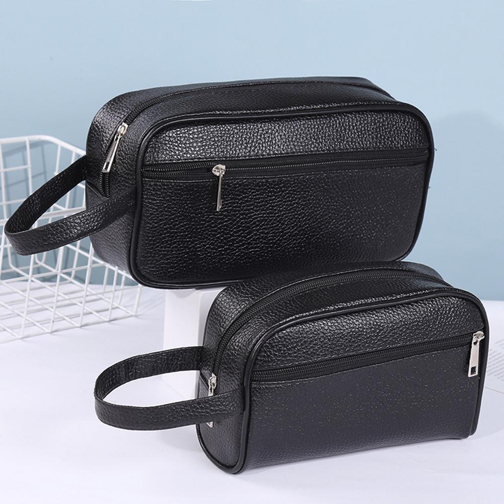 Men Accessories Organiser - 男性ビジネストラベルバッグヴィンテージリストレットバッグPUレザートラベルトイレタリーバッグ大容量化粧品オーガナイザー電話収納バッグ