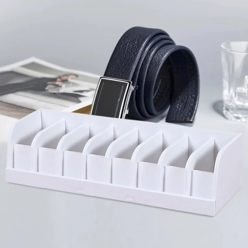Men'S Accessories Wardrobe - ベルトオーガナイザーボックス 6/8/10グリッド ベルトラック 木製 クローゼット引き出し用 ベルトディスプレイラック