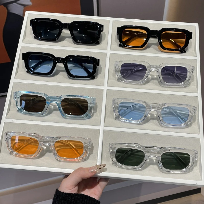 Men'S Accessories Glasses - 新作人気 スクエアスモールフレーム レトロファッションサングラス カジュアル日焼け止めメガネ UV400 男女兼用