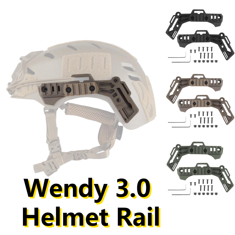 Men Accessories Guide - キャンプ用ヘルメット用サイドガイドレール,キャンプ用ヘルメット,銃アクセサリー,チーム,M-LOK,マウント,屋外,エアソフト,高速,ウェンディ3.0, 2個