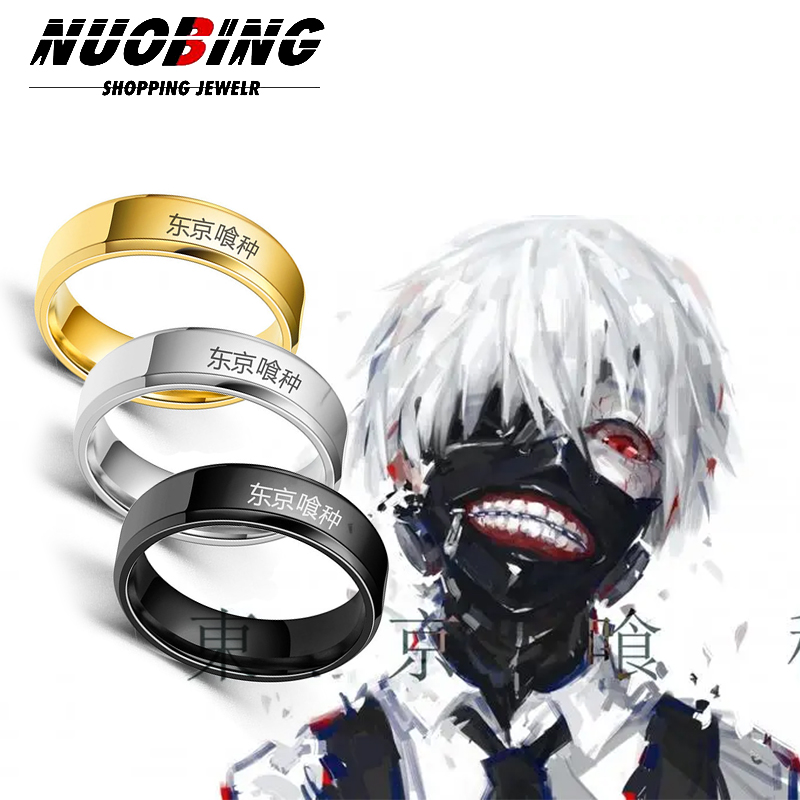 Men Accessories Name - アニメ東京グール Kinmu ケニアロールプレイングステンレス鋼リング男性と女性ユニバーサルゴシックジュエリーギフト小道具アクセサリー