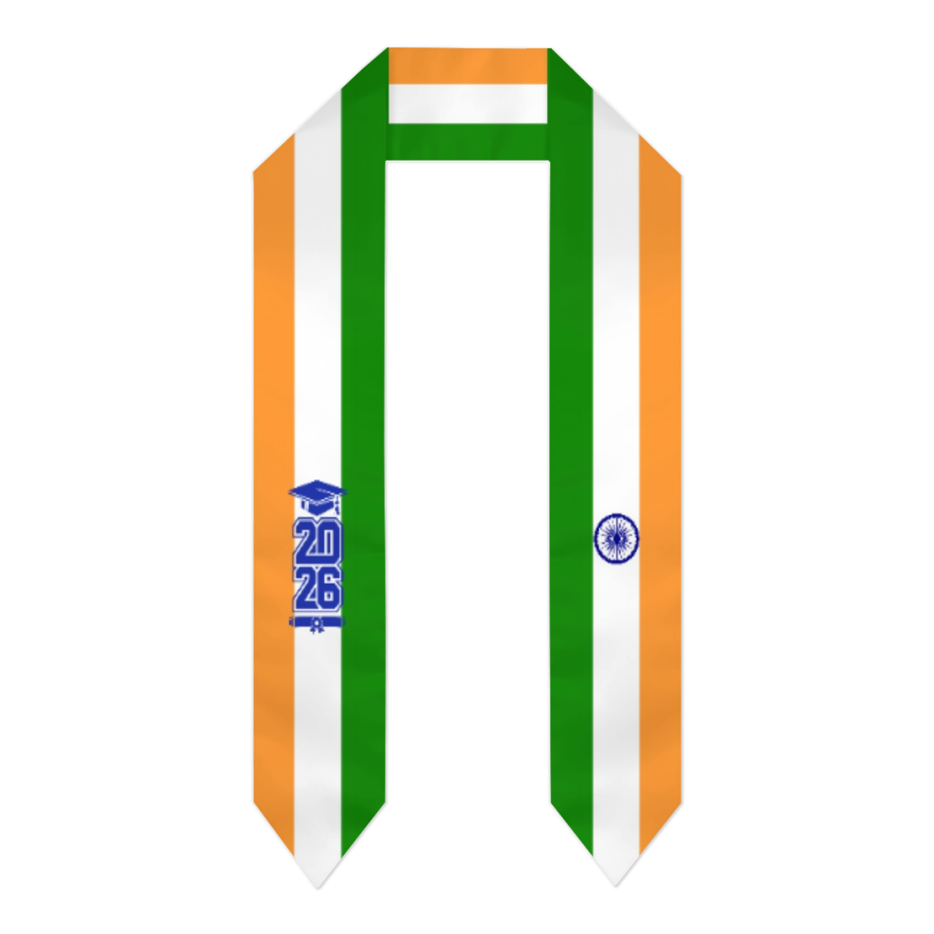 Men Accessories India - 2026年卒業生用インド国旗スカーフ卒業サッシュストール留学大人男女兼用パーティーアクセサリートッププリント