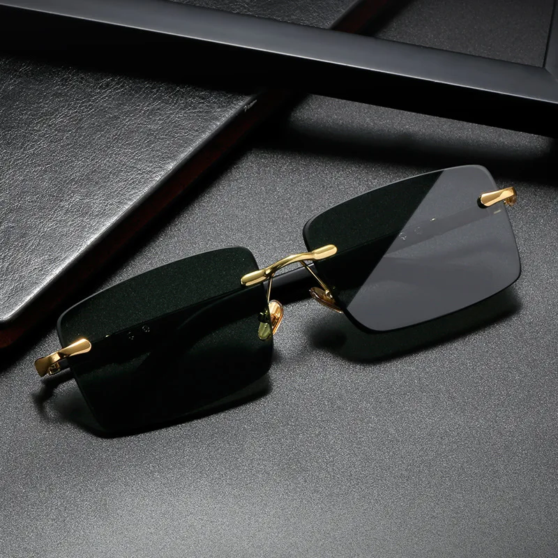 Men'S Accessories Glasses - ファッション長方形サングラス男性女性ブルーライト遮断目の保護眼鏡リムレススクエアフレームサングラスレトロゴーグル