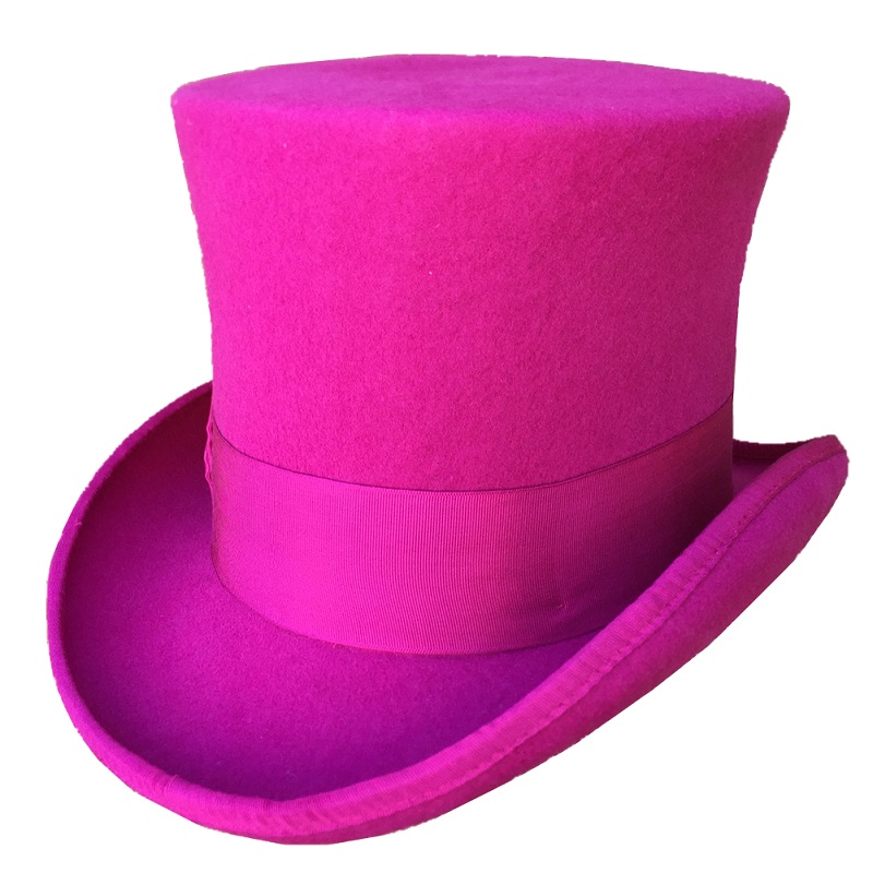 Men'S Victorian Accessories - ローズピンク女性用シルクハット ヴィクトリア朝シリンダーハット チムニーポット スチームパンク マッドハッターハット トッパー