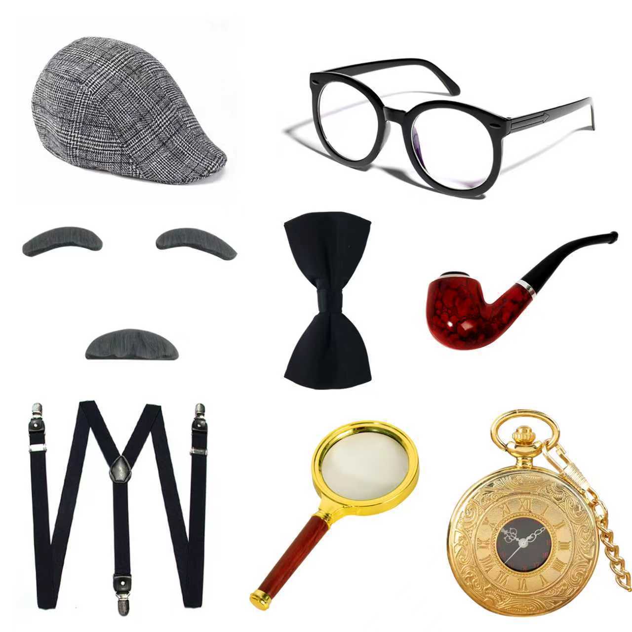 Men'S Accessories Glasses - ハロウィンフェスティバル老人コスチュームアクセサリーおじいちゃんコスプレステージパフォーマンススーツ帽子ストラップメガネひげ