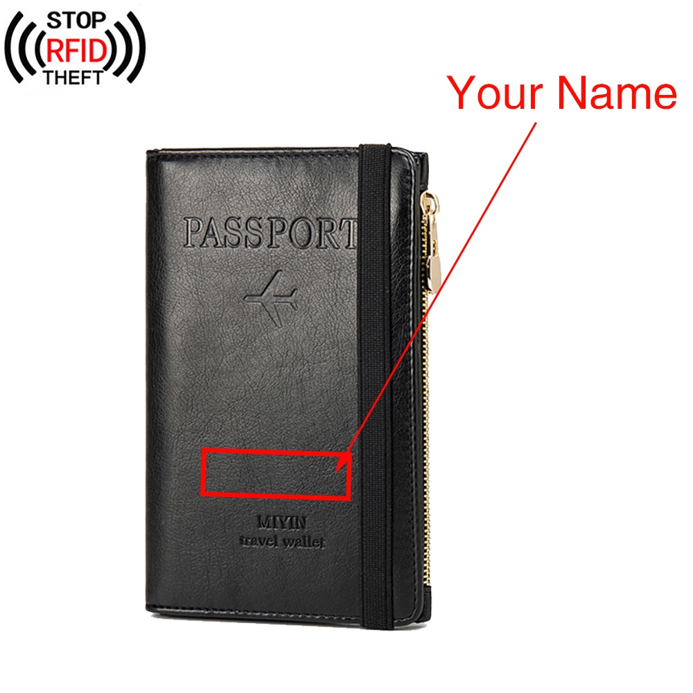 Men Accessories Name - カスタマイズされたテキスト女性男性ビジネスヴィンテージ財布刻印名 Rfid 旅行パスポートカバー多機能銀行カードホルダーケース