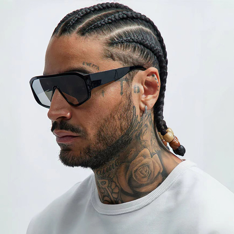 新しい Y2K ラージフレーム結合ボディスクエアサングラス女 - Men'S Accessories Glasses のレビューと価格