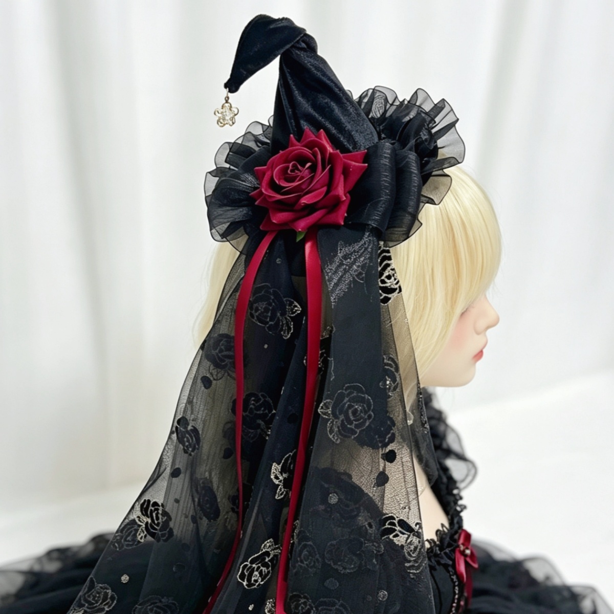 ハロウィン ヴァンパイア ゴシック レース ベール ミニトッ - Men'S Victorian Accessories のレビューと価格