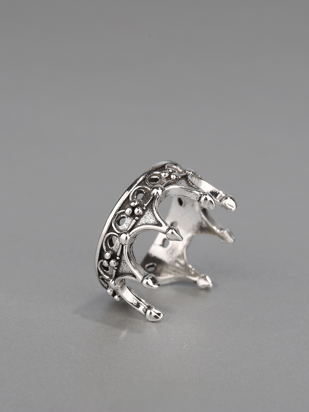 ゴシッククラウンリング調節可能なオープンデザイン男性用個性レ - Men'S Accessories Rings のレビューと価格