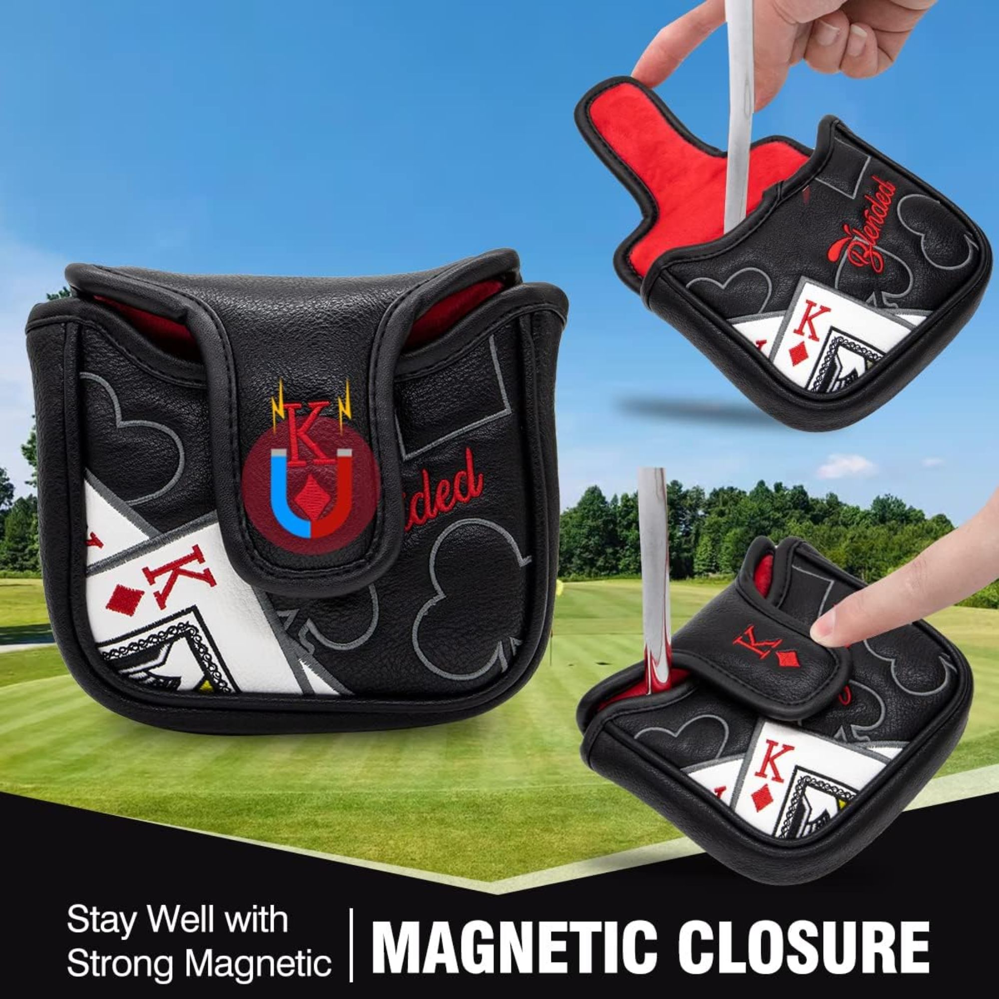 キング・オブ・ハーツ刺繍入りマレットパター、ほとんどのブラン - Men'S Accessories Golf のレビューと価格