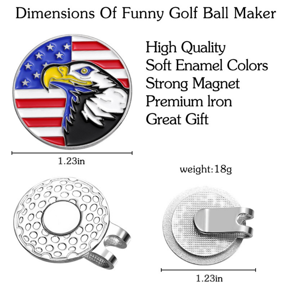 1つのゴルフハットクリップ、磁気国旗クラブメタルハットクリッ - Men'S Accessories Golf のレビューと価格