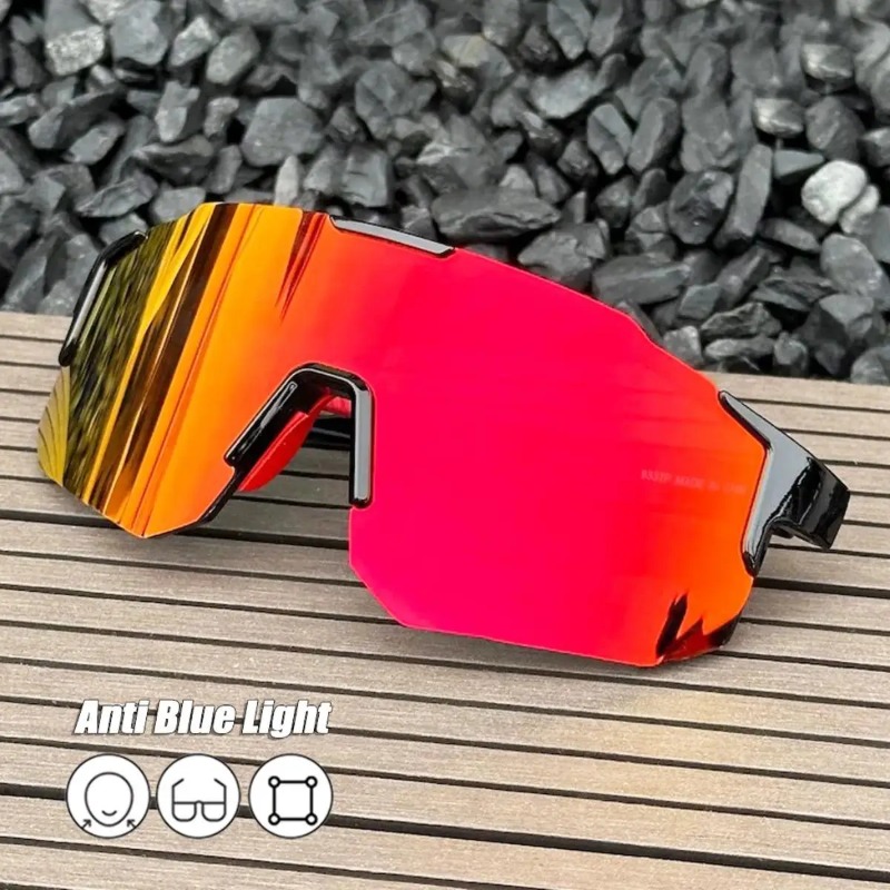 スクエアサイクリングサングラスラージフレームシェード UV  - Men'S Accessories Glasses のレビューと価格