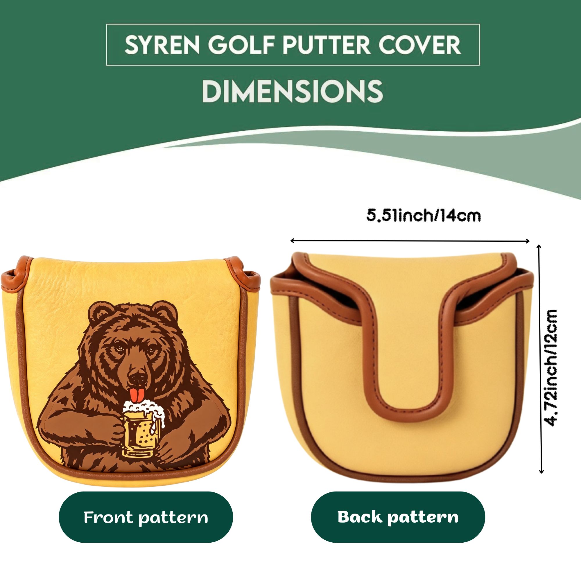 スカル刺繍ゴルフマレットパターヘッドカバー ビールベアデザイ - Men'S Accessories Golf のレビューと価格