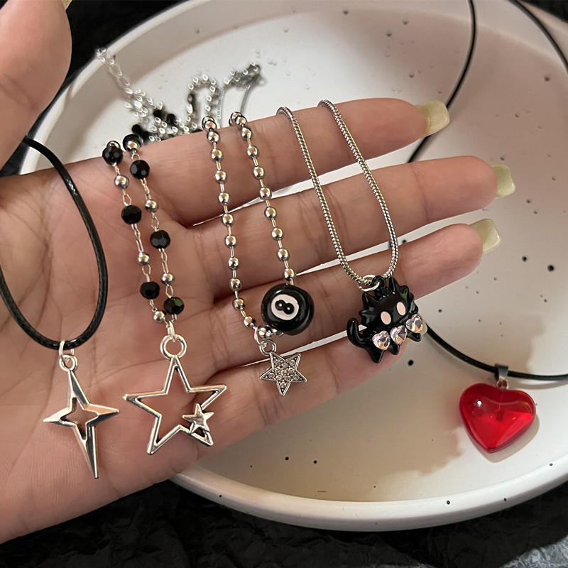 ヴィンテージファッションレザーロープスターペンダントネックレ - Men Accessories Aesthetic のレビューと価格