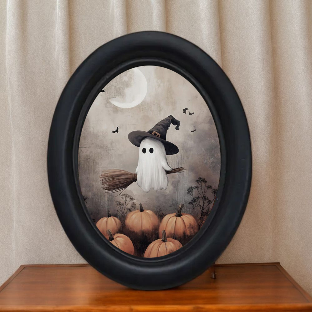 レトロなハロウィンリトルゴーストとウィッチハット装飾壁画1枚 - Men'S Victorian Accessories のレビューと価格
