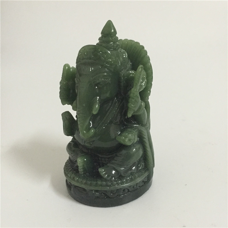 ガネーシャ仏像象神彫刻ガネーシャ置物人工翡翠石庭家の装飾アク - Men Accessories India のレビューと価格