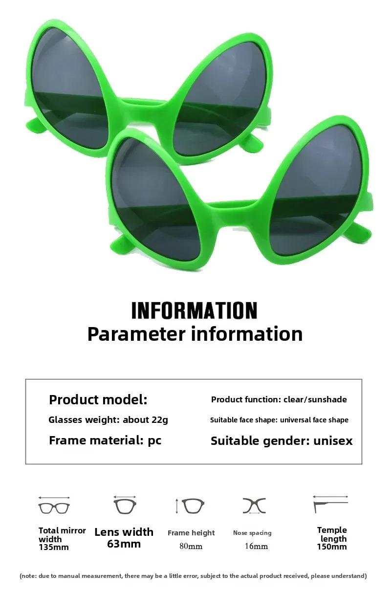 グリーンエイリアン火星人の風変わりなサングラス 2D 光学ガ - Men'S Accessories Glasses のレビューと価格