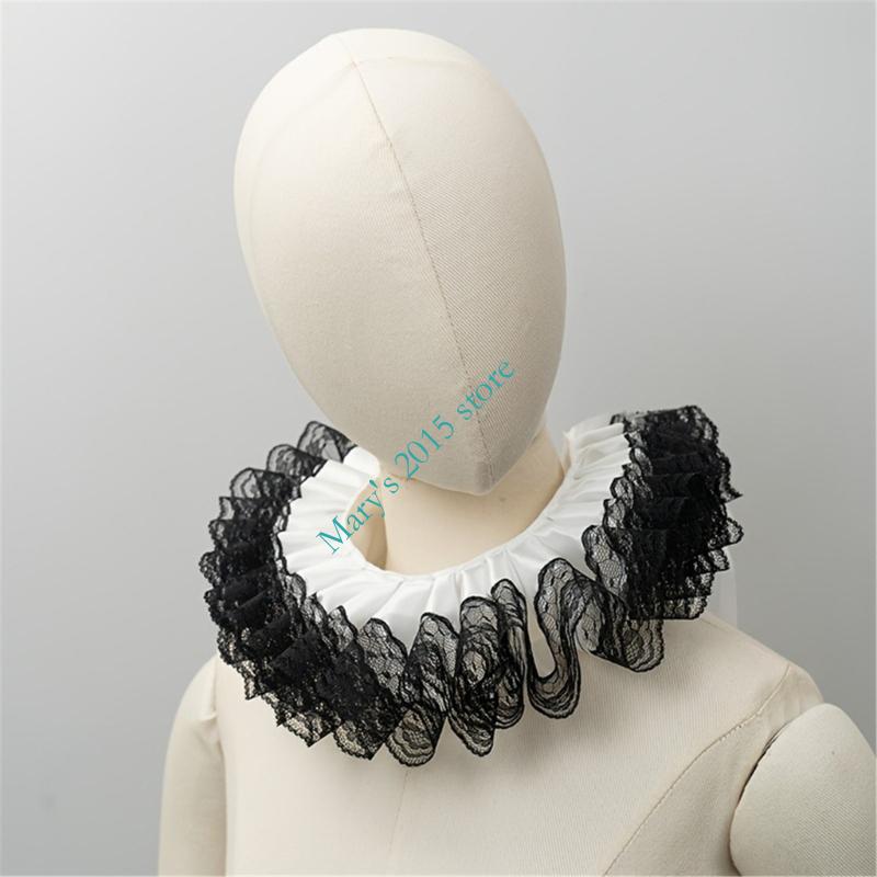 フリルネック衿 ブラウスやニット、ワンピースの重ね着に適した - Men'S Victorian Accessories のレビューと価格