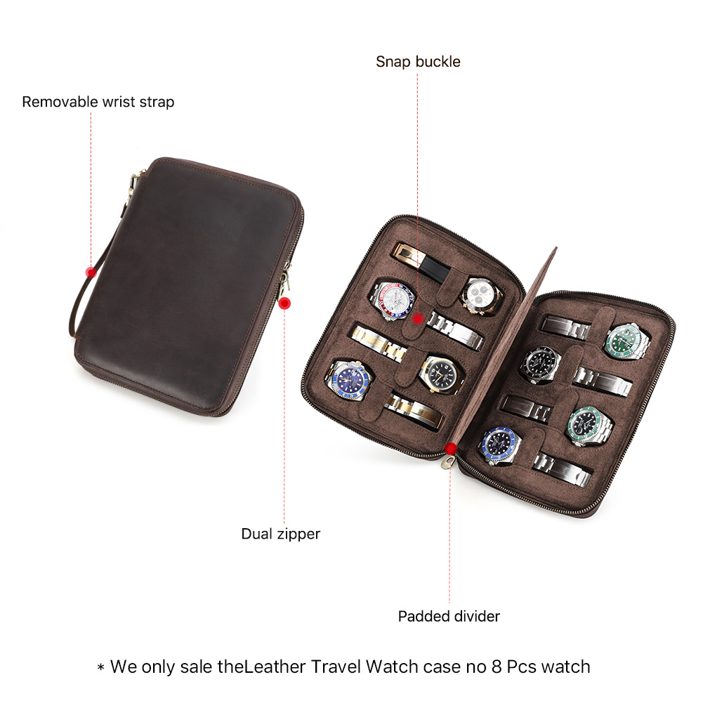 男性用本革トラベル時計ケース,ポータブルウォッチオーガナイザ - Men Accessories Organiser のレビューと価格