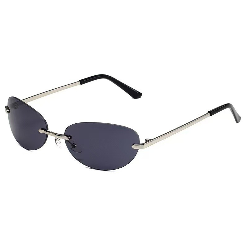 リムレスオーバルサングラス女性小さなオーバルグラデーションメ - Men'S Accessories Glasses のレビューと価格