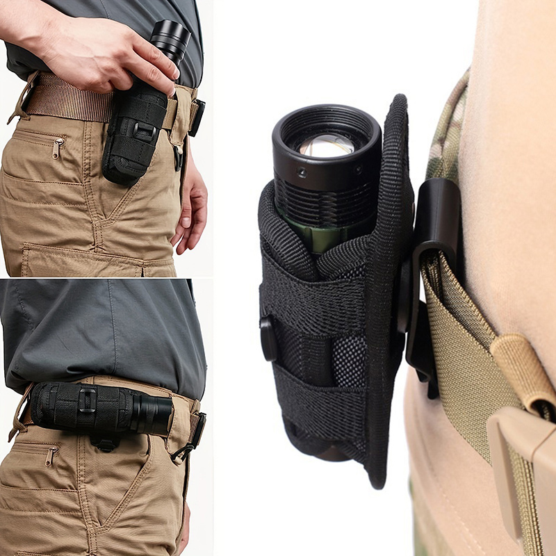 戦術的な懐中電灯ポーチベルトトーチバッグ耐久性のある狩猟照明 - Men Accessories Kit Bag のレビューと価格
