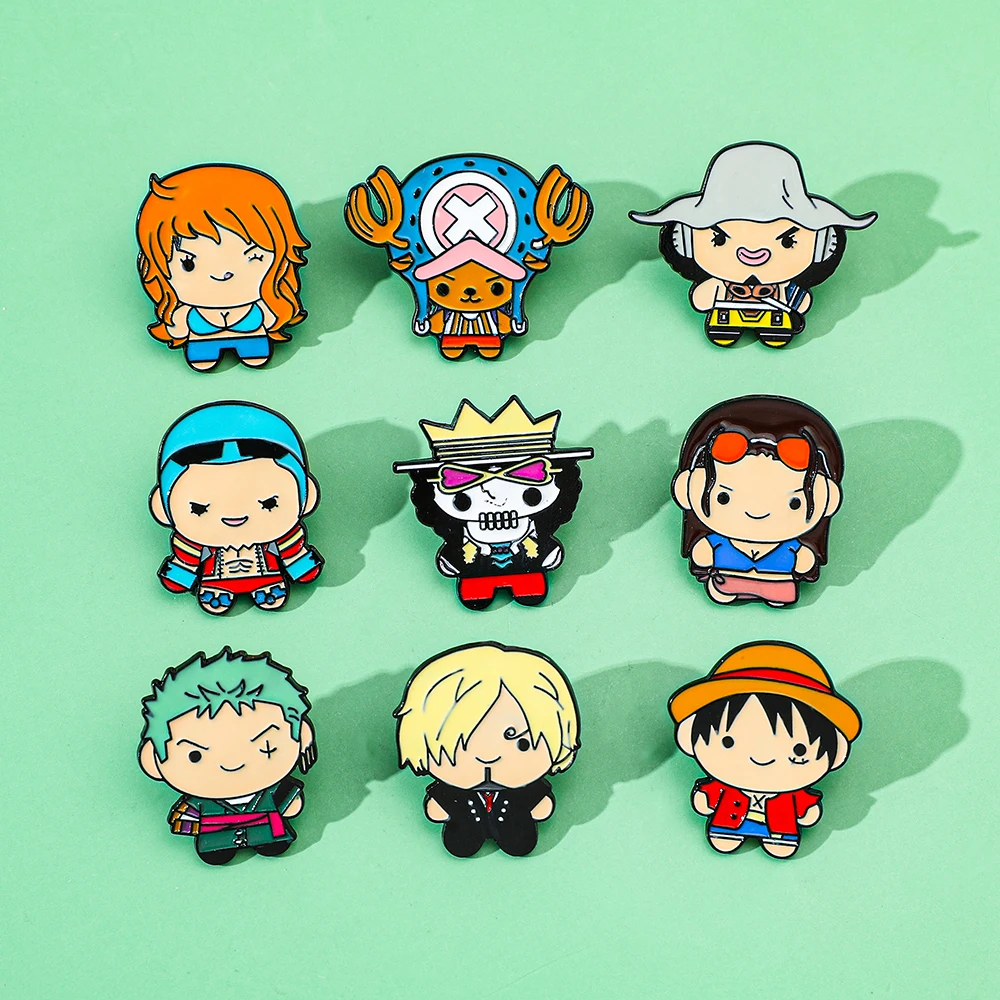 9 個クリエイティブ漫画ブローチアニメワンピースエナメルピン - Lapel Pin Enamel のレビューと価格