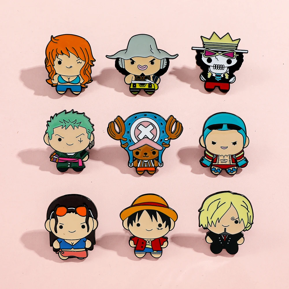 9 個クリエイティブ漫画ブローチアニメワンピースエナメルピン - Lapel Pin Enamel のレビューと価格