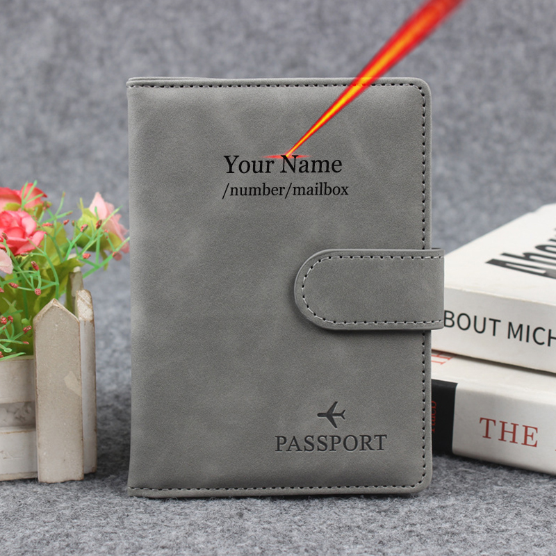 磁気ボタンパスポートカバーカバーネームカスタマイズ Rfid - Men Accessories Name のレビューと価格