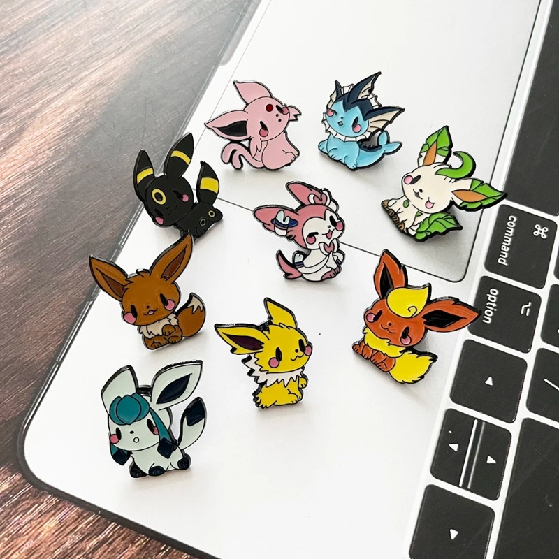 ホット9個入りアニメエルフブローチセット イーブイエナメルピ - Lapel Pin Enamel のレビューと価格