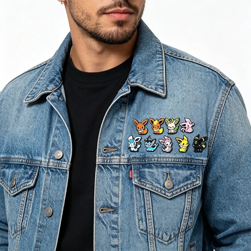 ホット9個入りアニメエルフブローチセット イーブイエナメルピ - Lapel Pin Enamel のレビューと価格