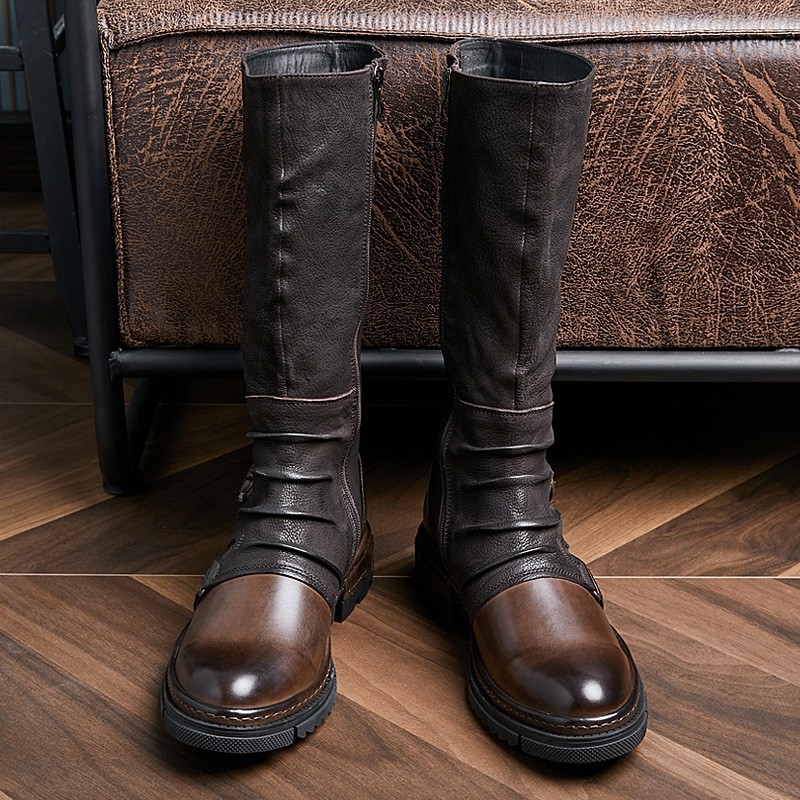メンズ中世レトロ人工PUレザーシューズ中世アンクルブーツビク - Men'S Victorian Accessories のレビューと価格