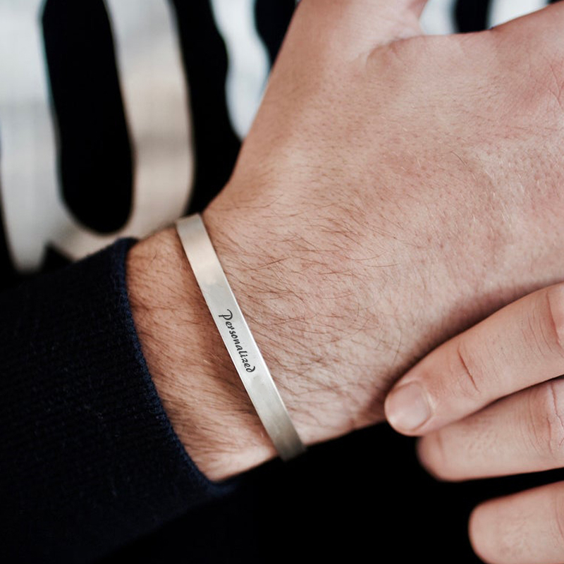 男性と女性のための彫刻のブレスレット,4〜8mmのステンレス - Men Accessories Name のレビューと価格