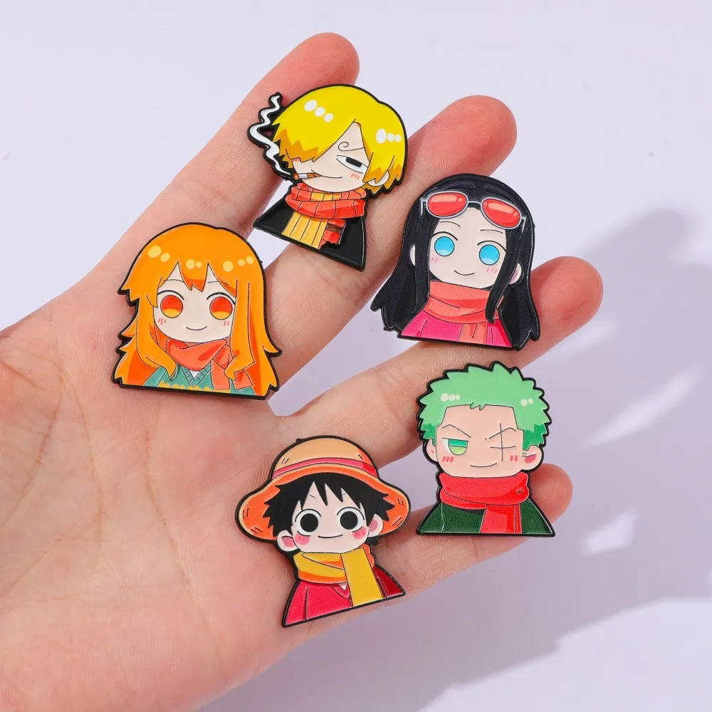 5個入り 可愛いアニメ漫画ブローチ 面白いナミ ルフィ ゾロ - Lapel Pin Enamel のレビューと価格