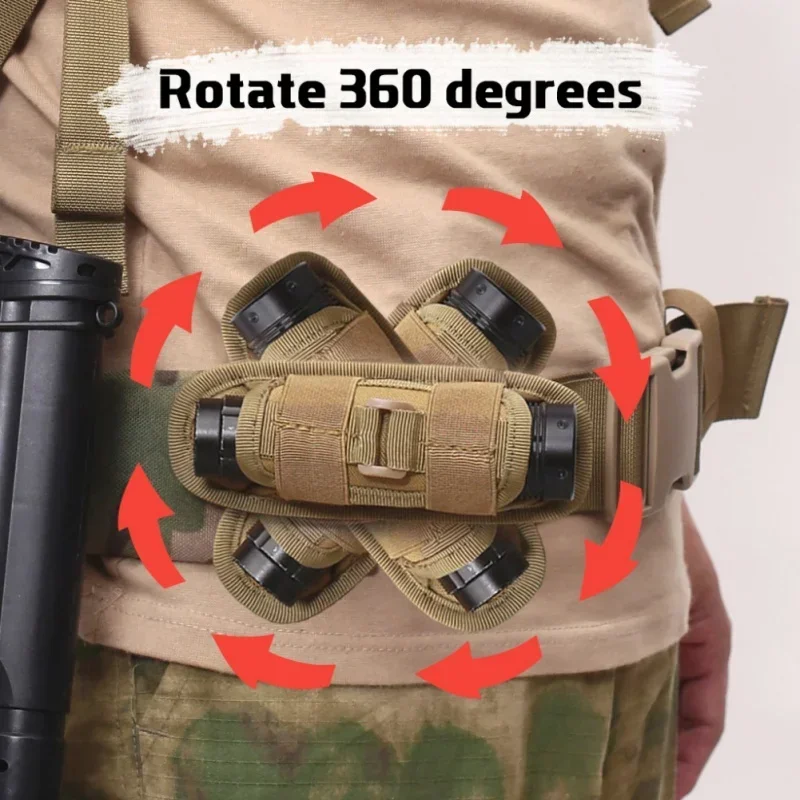 Molle 懐中電灯バッグ、360 度回転可能な懐中電灯カバ - Men Accessories Kit Bag のレビューと価格
