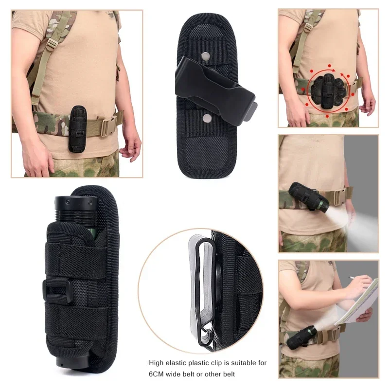 Molle 懐中電灯バッグ、360 度回転可能な懐中電灯カバ - Men Accessories Kit Bag のレビューと価格