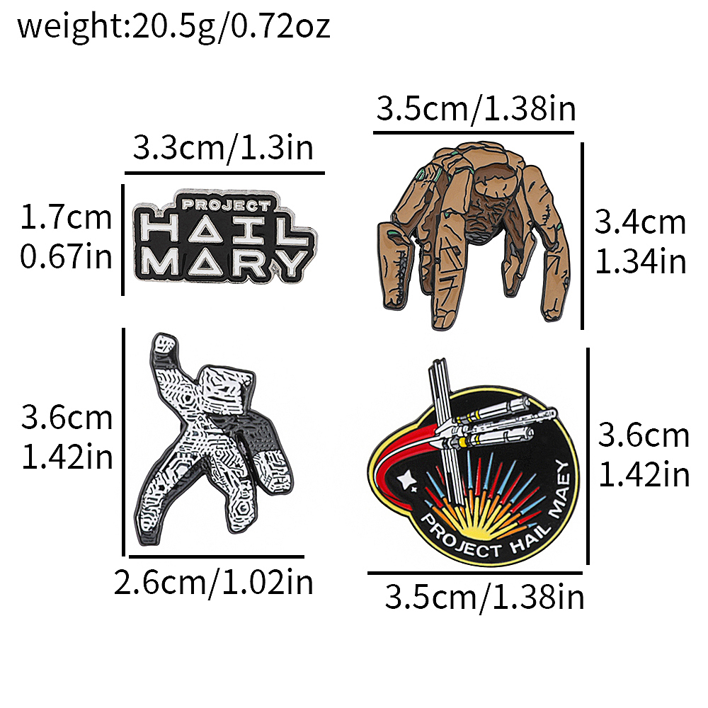 4個入りSFエナメルピンセット プロジェクト・ヘイル・マリー - Lapel Pin Enamel のレビューと価格