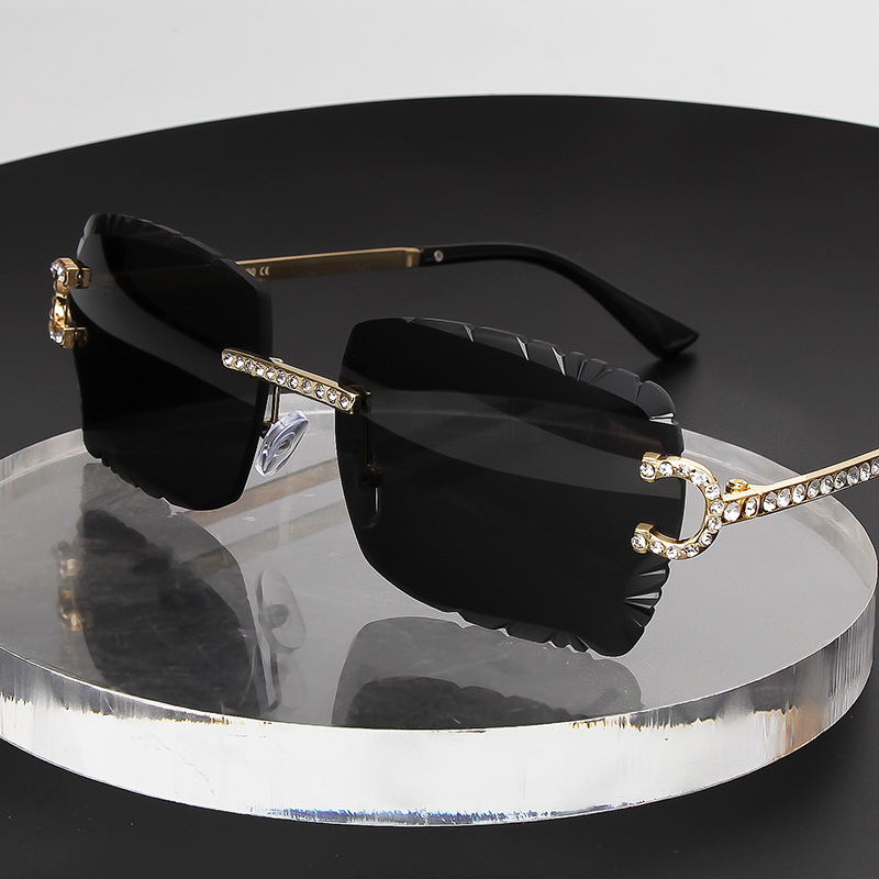 ファッションリムレススクエアサングラスヴィンテージダイヤモン - Men'S Accessories Glasses のレビューと価格