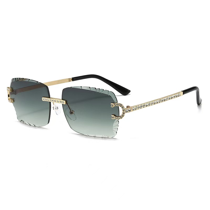 ファッションリムレススクエアサングラスヴィンテージダイヤモン - Men'S Accessories Glasses のレビューと価格