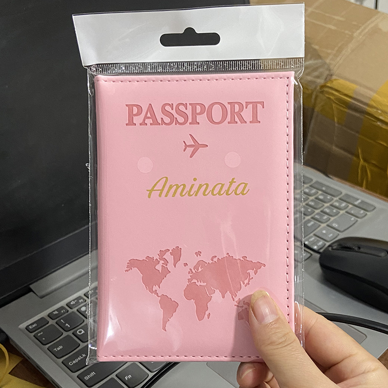 カスタムゴールドカラー名パスポートカバー旅行財布男性女性カス - Men Accessories Name のレビューと価格