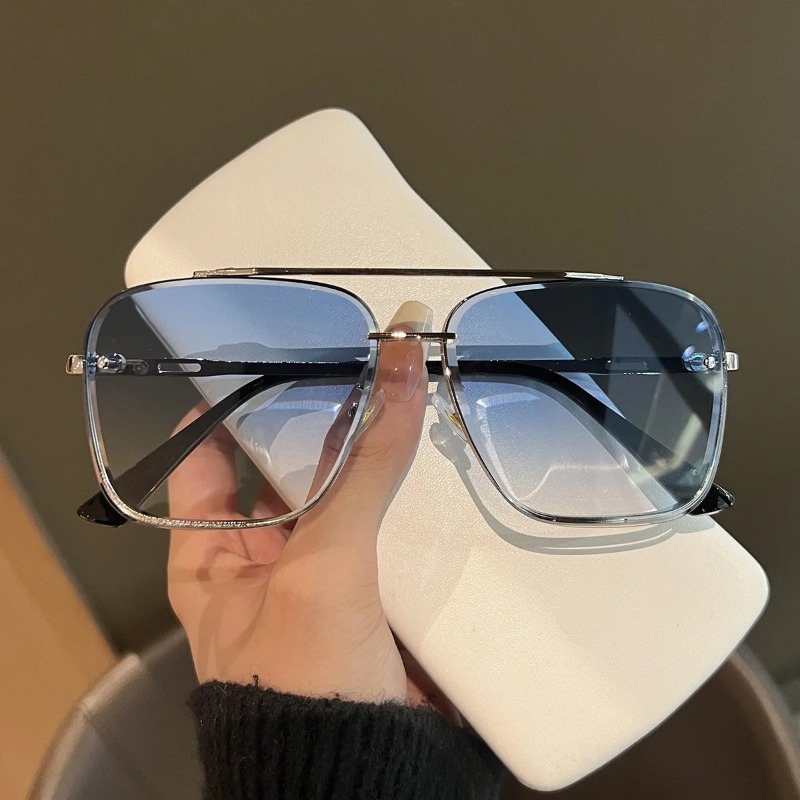 スクエアサングラス男性メタルフレームメガネ樹脂レンズ男性サン - Men'S Accessories Glasses のレビューと価格