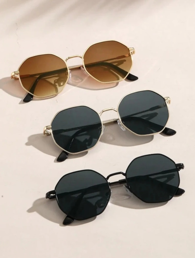 1/3 個メタル幾何学模様ラウンドフレームサングラスファッシ - Men'S Accessories Glasses のレビューと価格