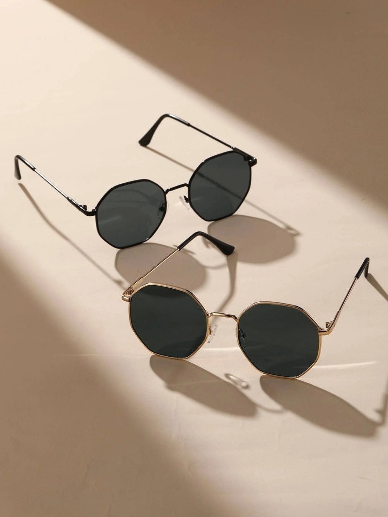1/3 個メタル幾何学模様ラウンドフレームサングラスファッシ - Men'S Accessories Glasses のレビューと価格
