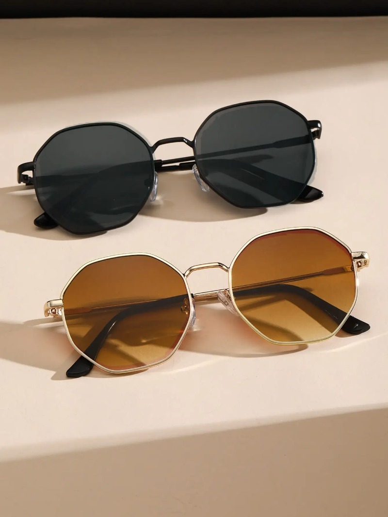 1/3 個メタル幾何学模様ラウンドフレームサングラスファッシ - Men'S Accessories Glasses のレビューと価格