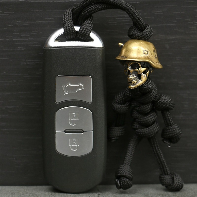 ハロウィンスカルキーホルダーパラコードヘルメットビーズ編み込 - Men Accessories Kit Bag のレビューと価格