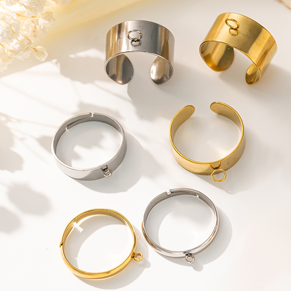 5 ピース/ロットステンレス鋼ゴールドカラーオープン調節可能 - Men Accessories Collection のレビューと価格