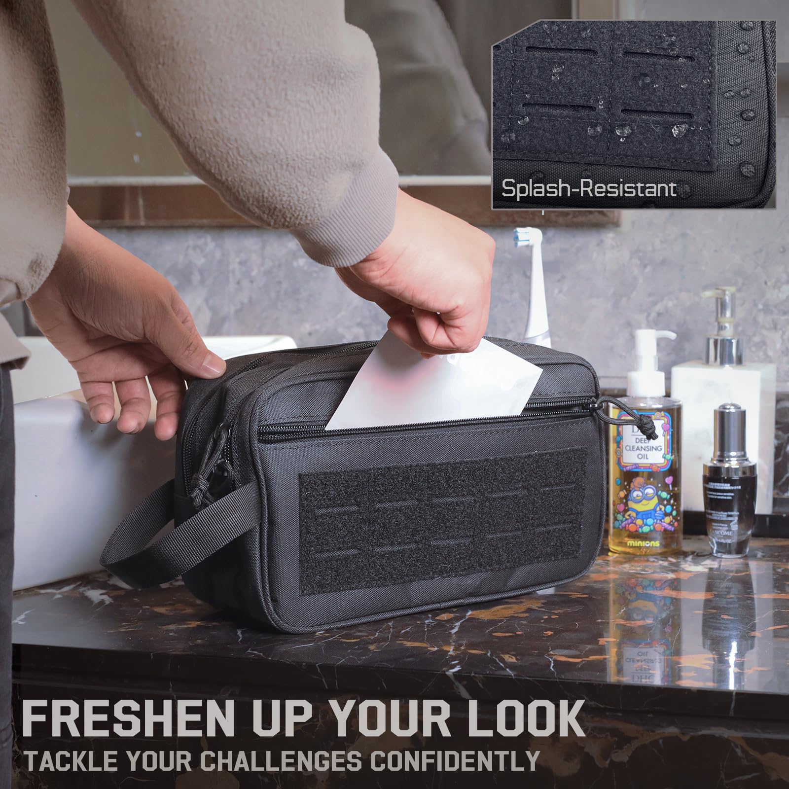 男性用タクティカルトイレタリーバッグ、旅行用衛生バッグ、ミリ - Men Accessories Kit Bag のレビューと価格