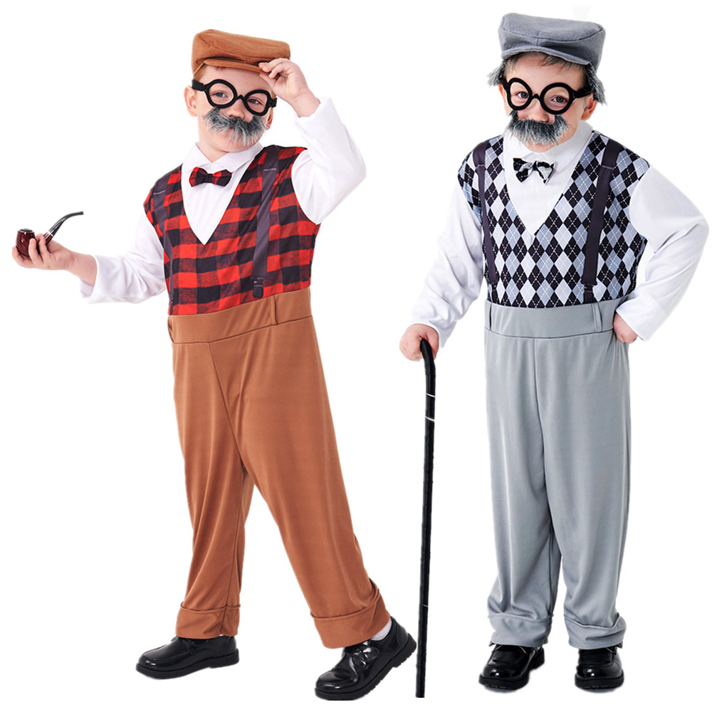 ハロウィンコスプレ老人コスチューム子供用学校100日記念おじ - Men'S Accessories Glasses のレビューと価格