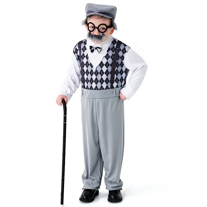 ハロウィンコスプレ老人コスチューム子供用学校100日記念おじ - Men'S Accessories Glasses のレビューと価格