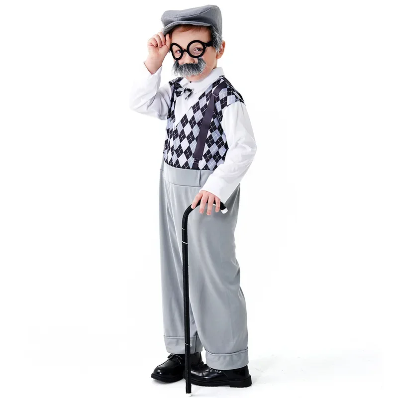 ハロウィンコスプレ老人コスチューム子供用学校100日記念おじ - Men'S Accessories Glasses のレビューと価格
