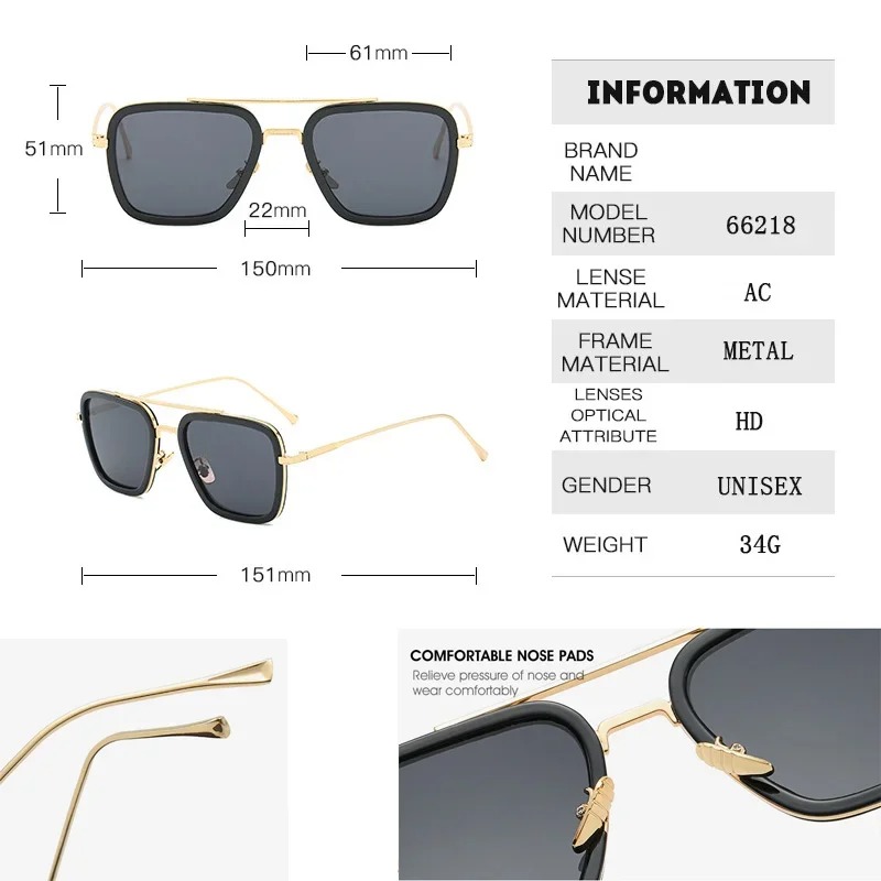 スチームパンク トニー・スターク サングラス メンズ レディ - Men'S Accessories Glasses のレビューと価格